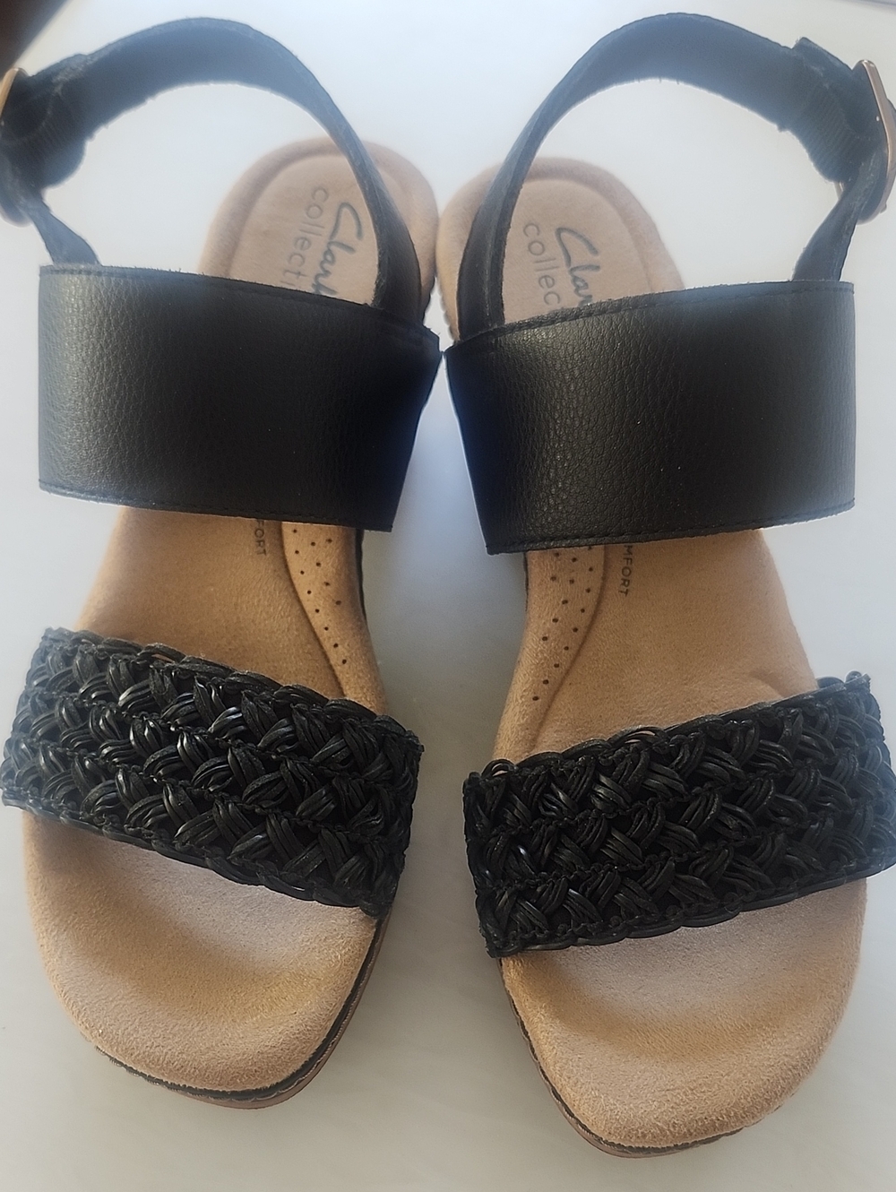 Black Woven Strap Women's Sandals